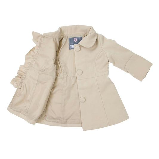 Faux Wool Collared Overcoat Beige