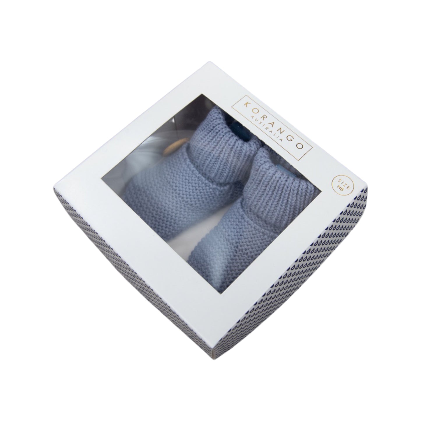 Knitted Button Bootie Dusty Blue