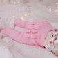 Frilly Ribbed Leggings - Blush