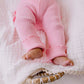 Frilly Ribbed Leggings - Blush