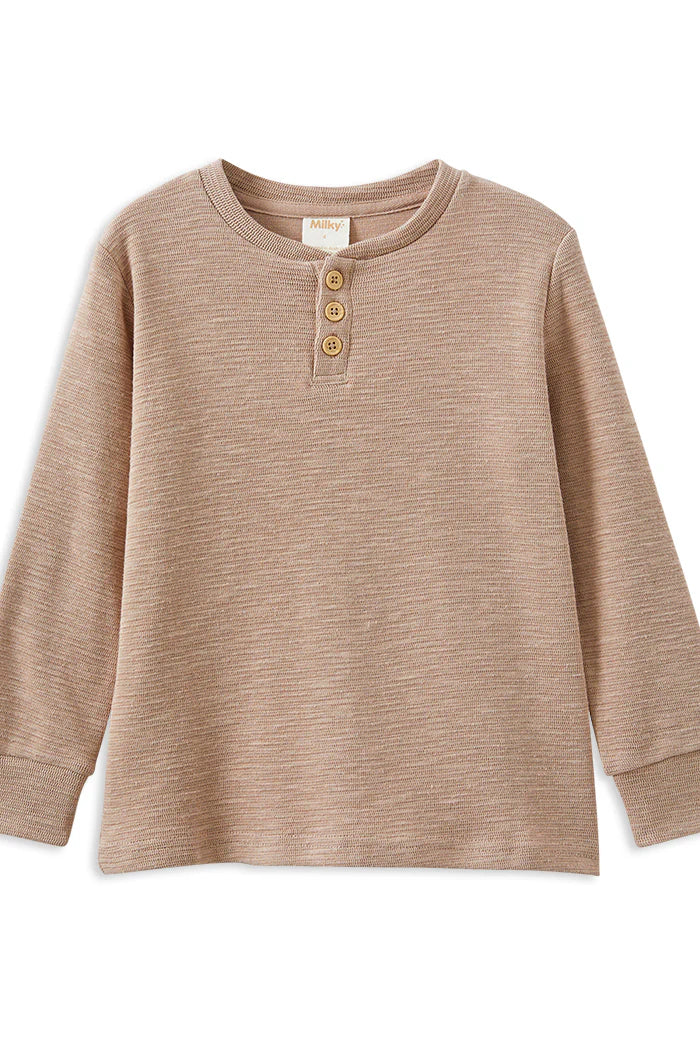 W25 Boys Mocha Henley