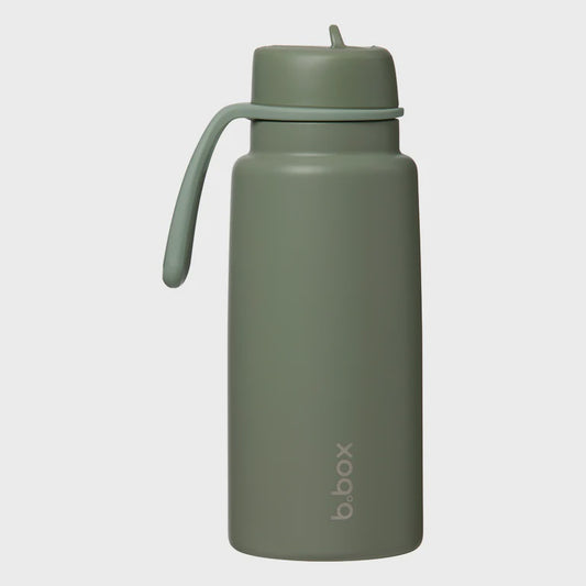 1L insulated flip top bottle - olive