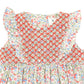 Floral Smocked Sunsuit Red Floral