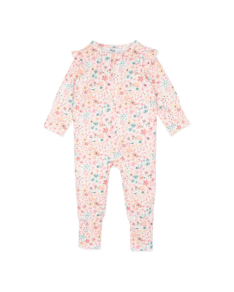 FERN FLORAL ORGANIC ZIPSUIT