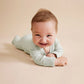 Organic Stripe Rib Zipsuit with Feet | Fern