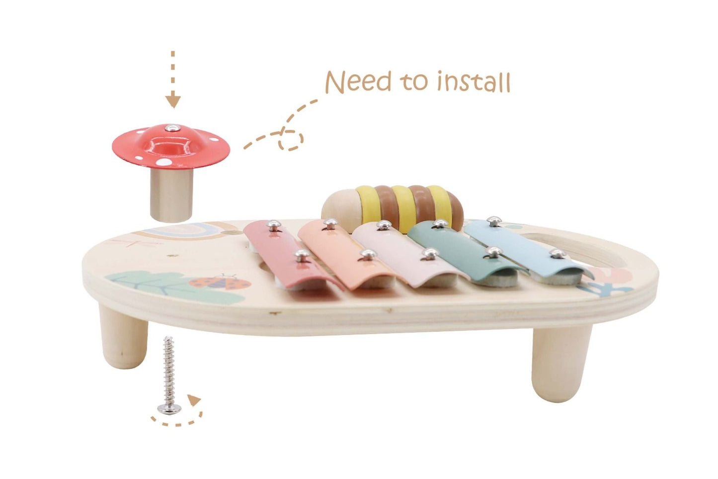 Wooden Happy Spring Musical Table