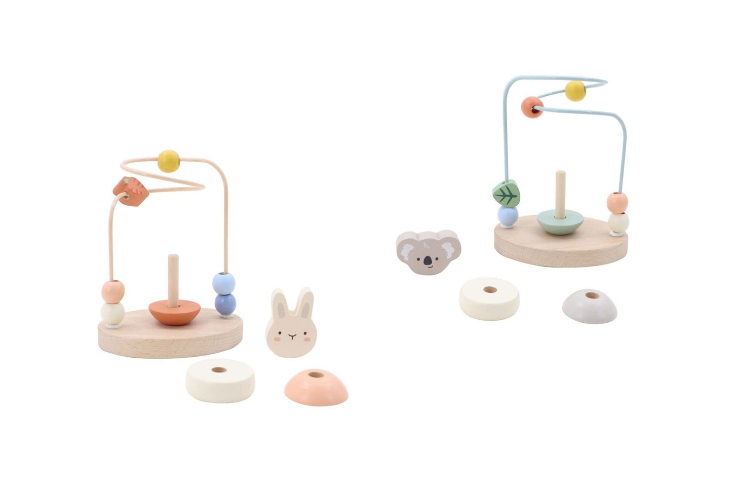 Wooden Koala And Bunny Stacking Bead Maze