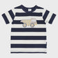 Truck Applique Tee Navy Stripe