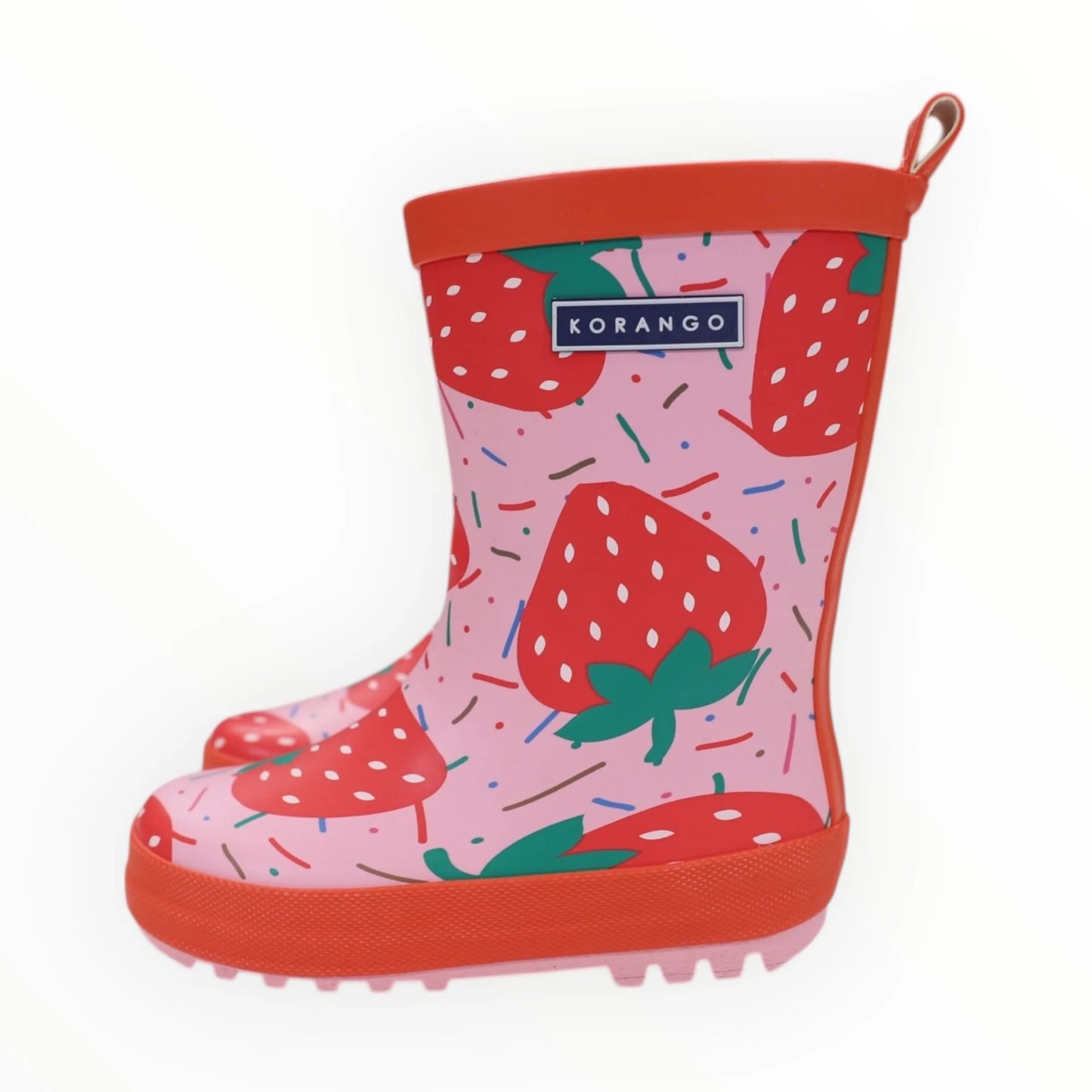 Strawberries & Sprinkles Gumboot Pink