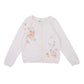 FERN HAND EMBROIDERED ORGANIC CARDIGAN - CLOUD