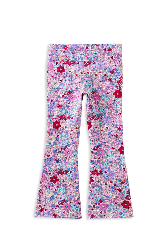 W25 Girls Lilac Bloom Flared Legging