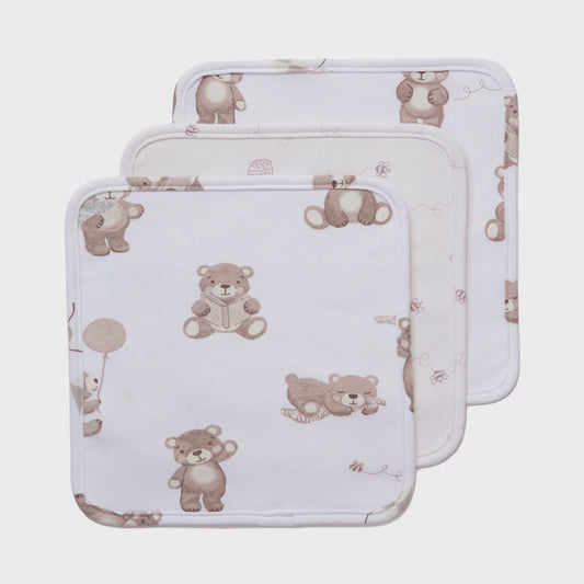 3 pack wash cloth - Cuddly bear
