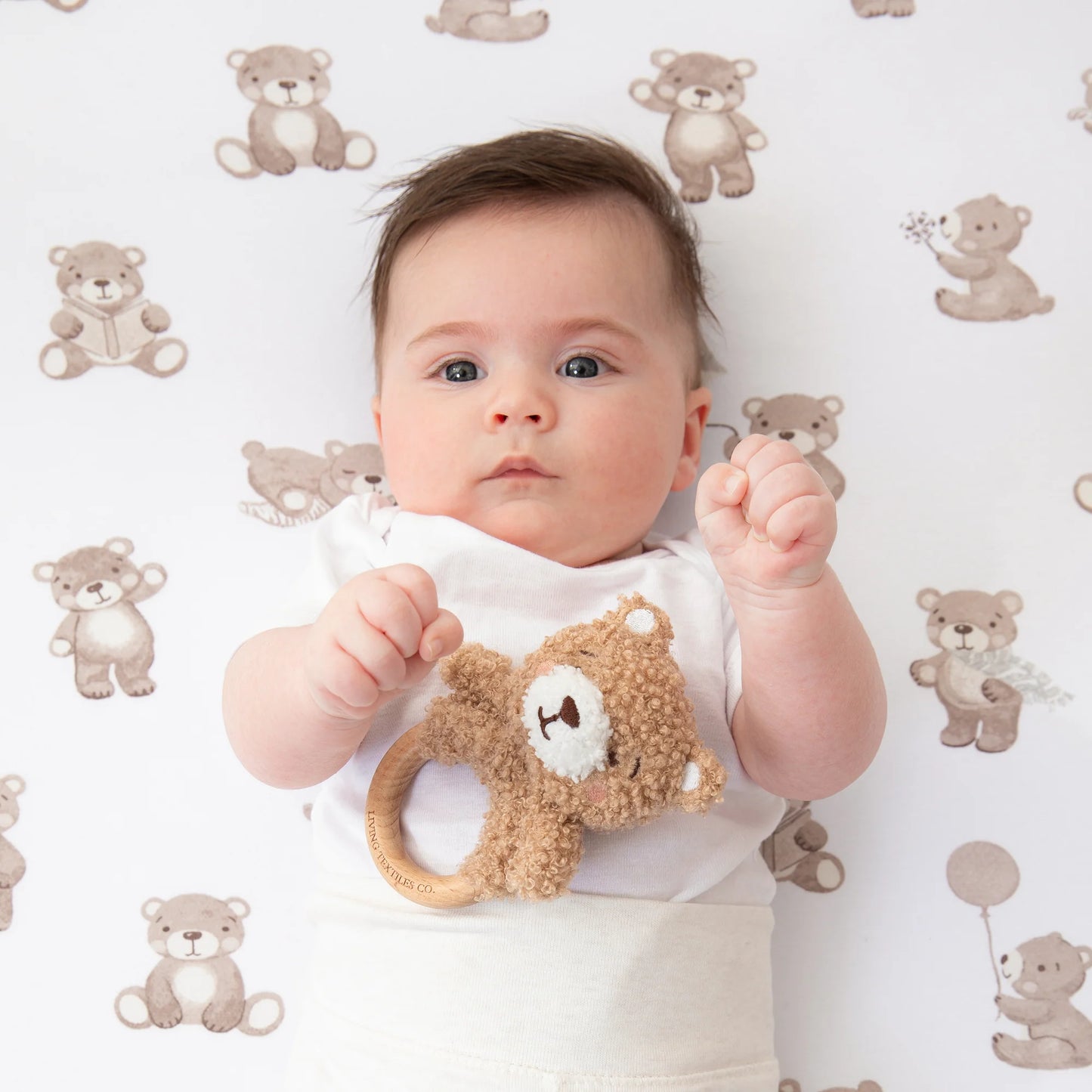 Ring Rattle & Dummy Chain Gift Set - Cuddly Bear