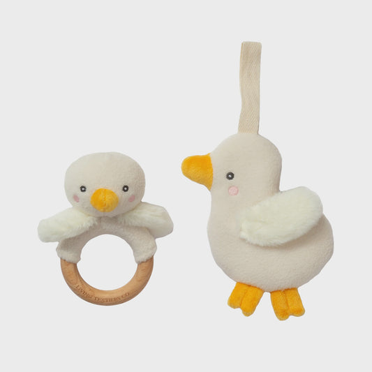Dummy chain and teething ring gift set - goosey