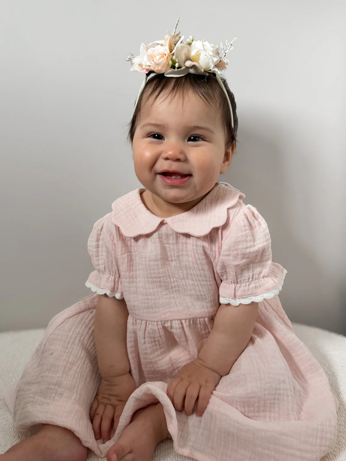 Pink Muslin Trim Dress