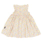 Frill Smocked Dress Yellow Floral