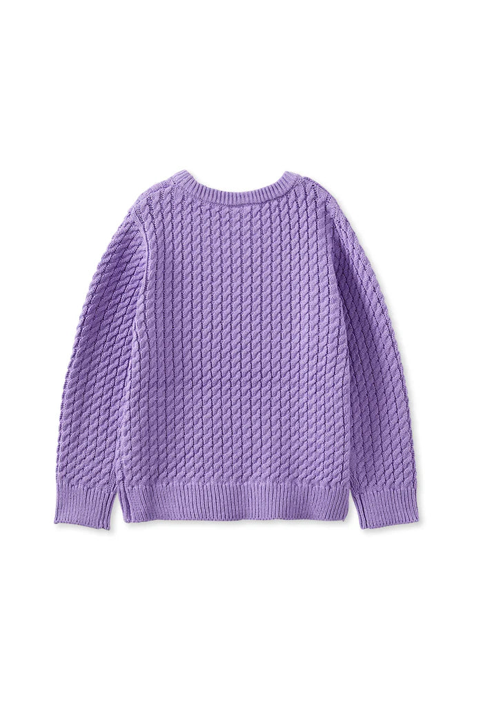 W25 Girls Lilac Cable Knit Jumper