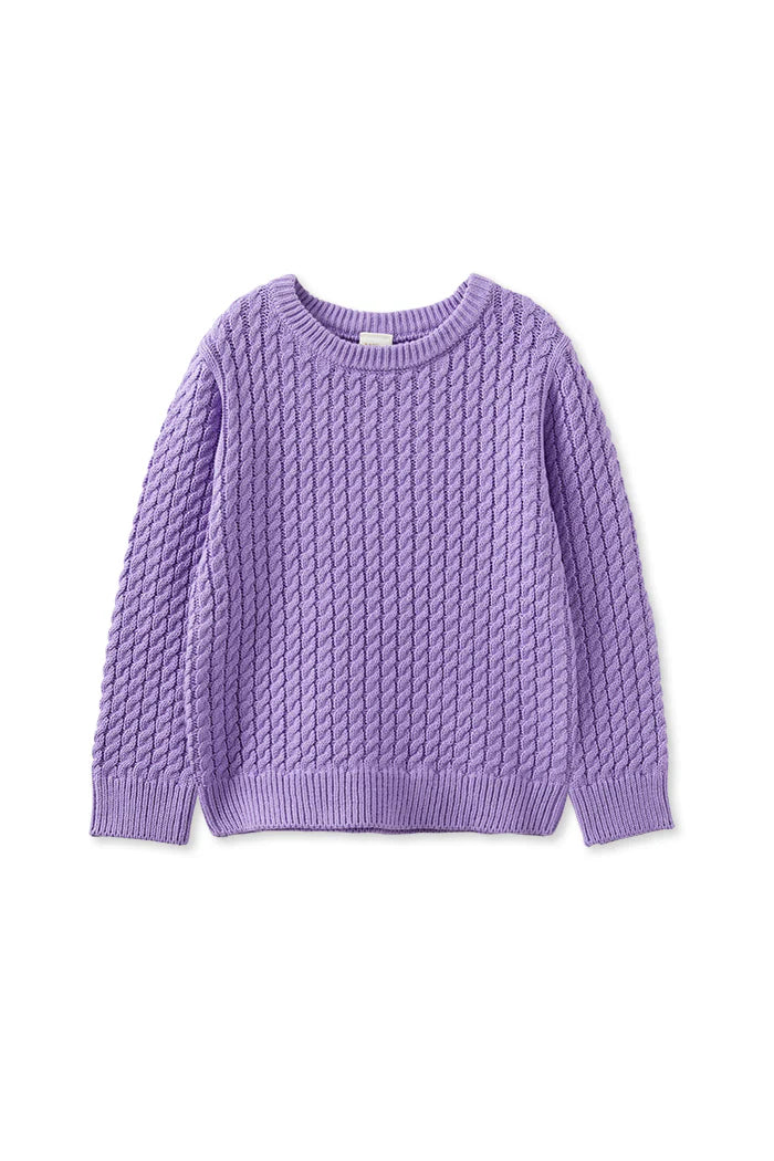 W25 Girls Lilac Cable Knit Jumper