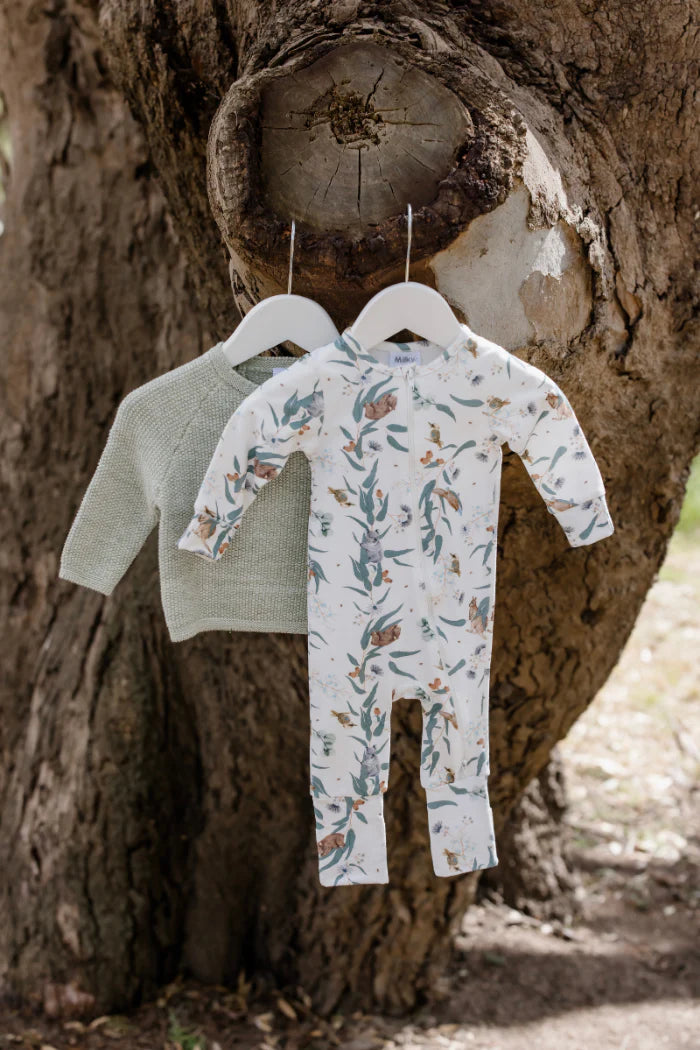 W25 Boys Eucalyptus Zip Romper