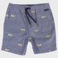 Embroidered Truck Chambray Short Dark