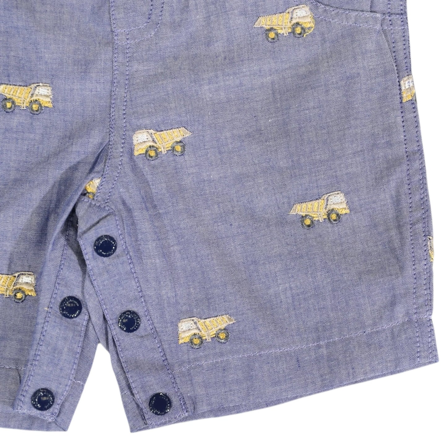 Embroidered Truck Chambray Overall Dark