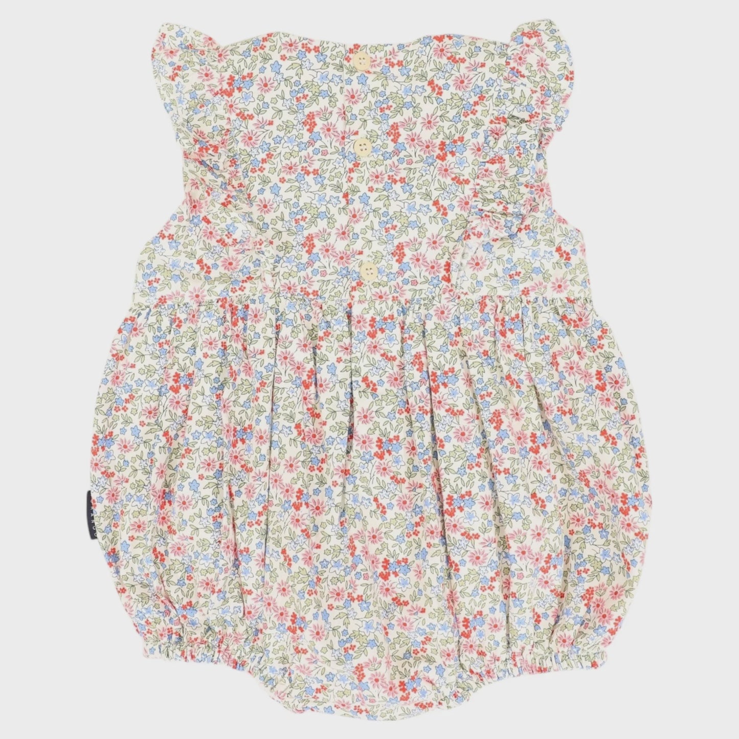 Floral Smocked Sunsuit Red Floral