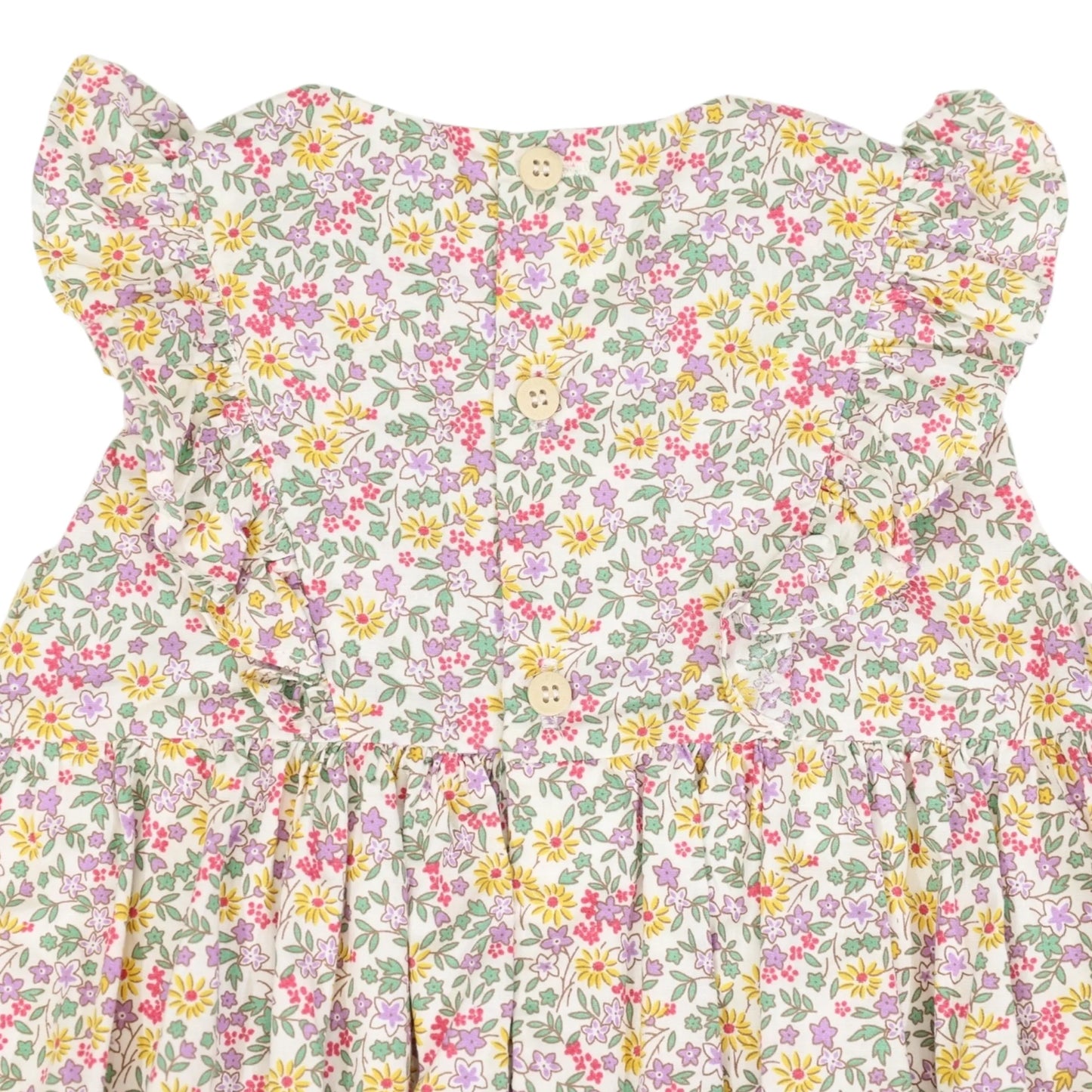 Floral Smocked Sunsuit Yellow Floral