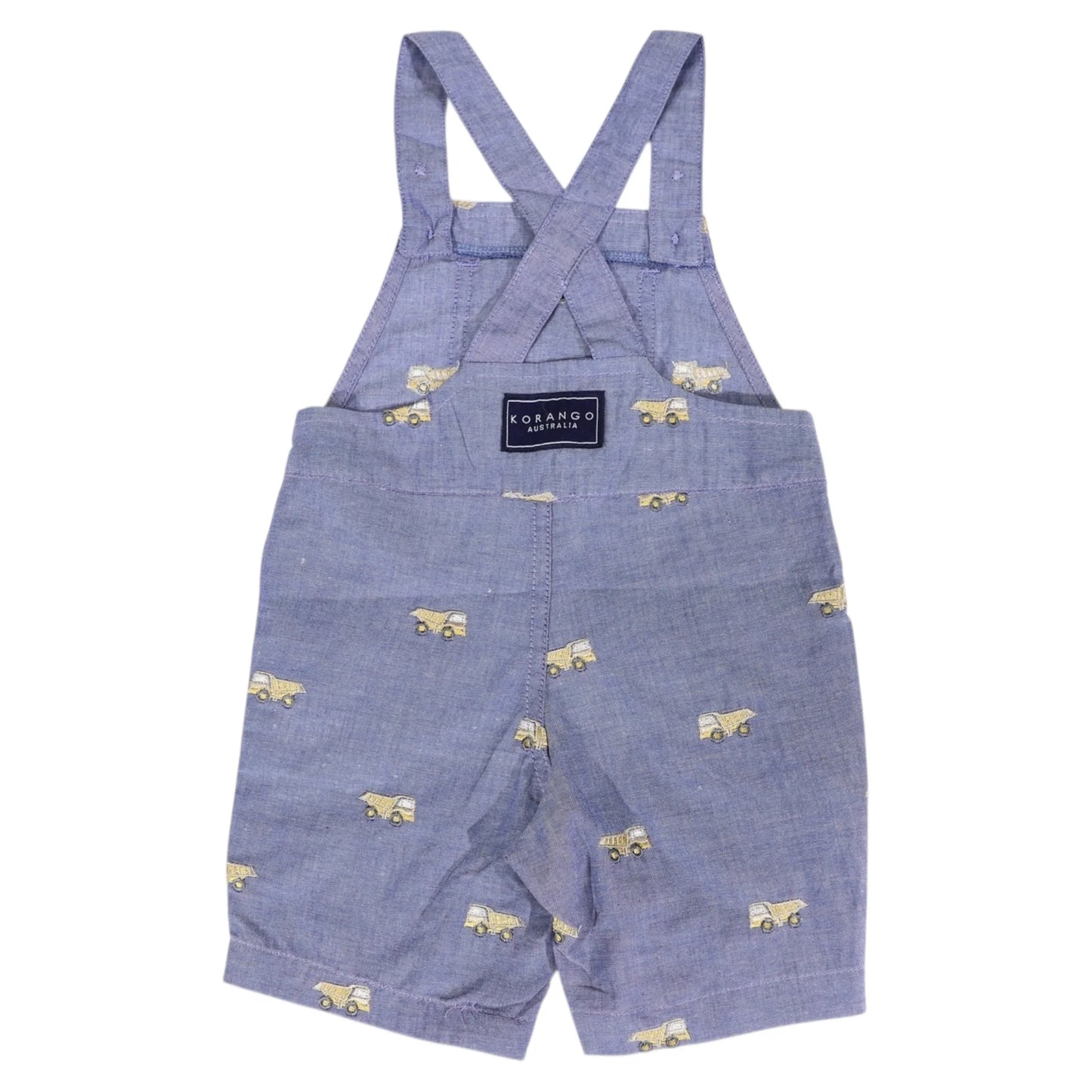 Embroidered Truck Chambray Overall Dark