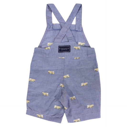 Embroidered Truck Chambray Overall Dark