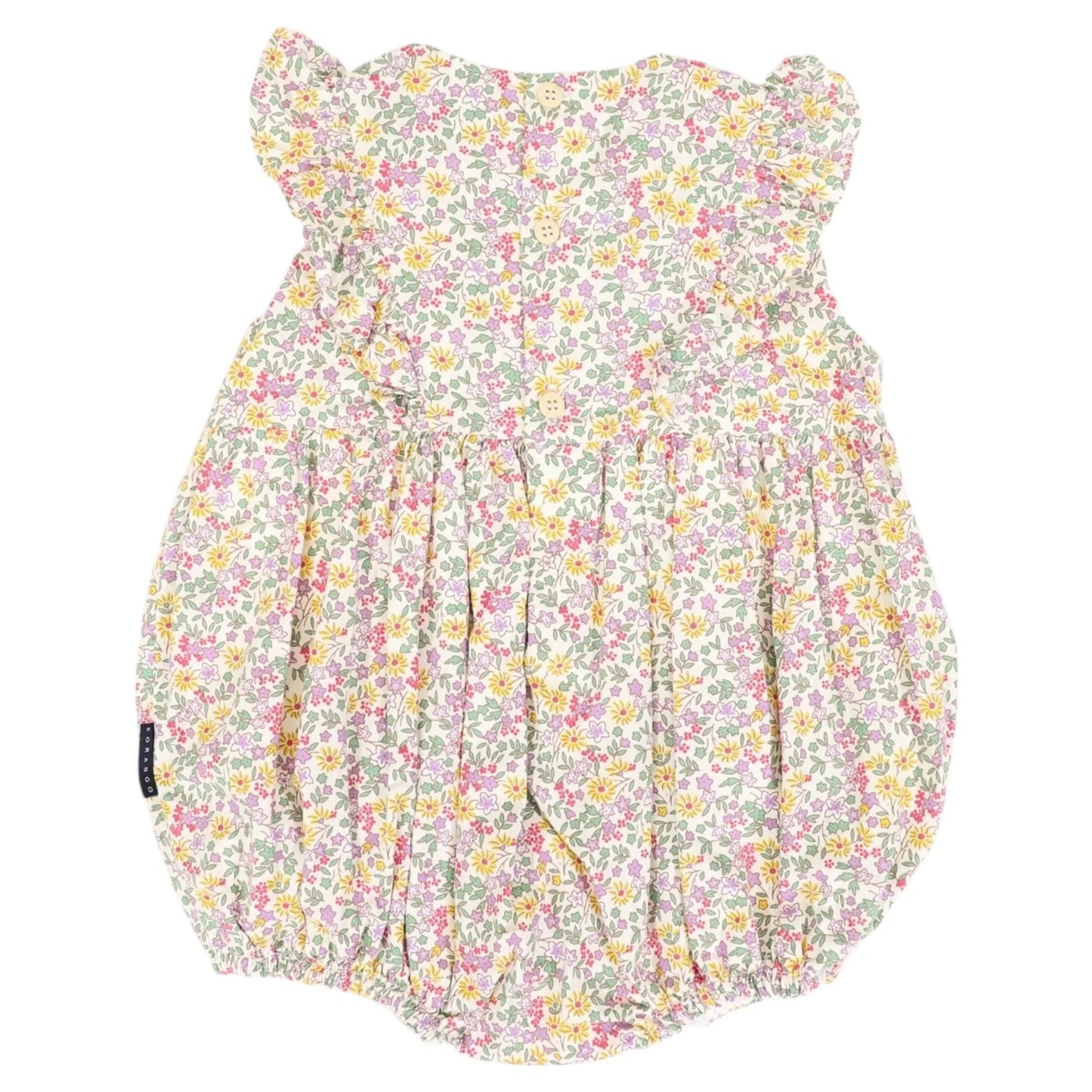 Floral Smocked Sunsuit Yellow Floral