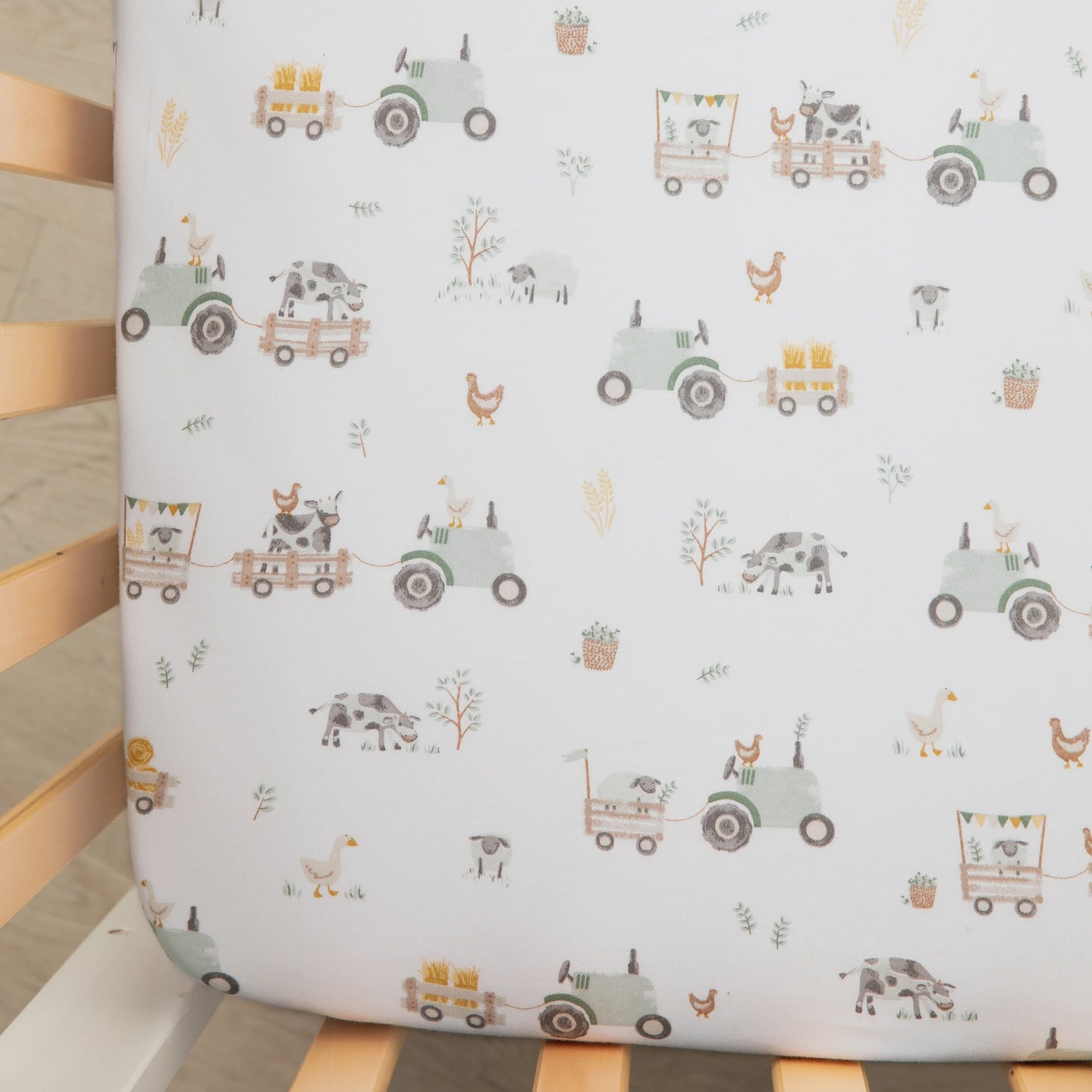 2pk cot fitted sheet - Tractor ride