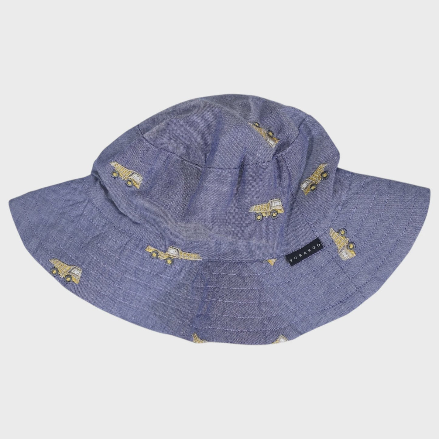 Embroidered Truck Chambray Sun Hat Dark