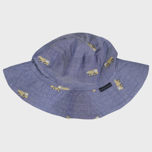 Embroidered Truck Chambray Sun Hat Dark