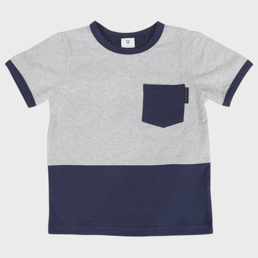 Colour Block Tee Navy