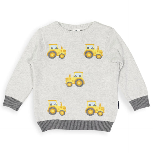 Tractor Sweater Grey Marle