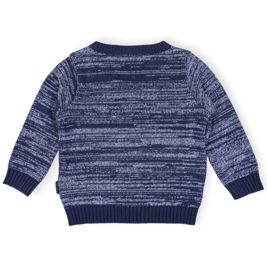 Fleck Knit Sweater Blue