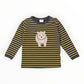 Bear Striped Top | Charcoal