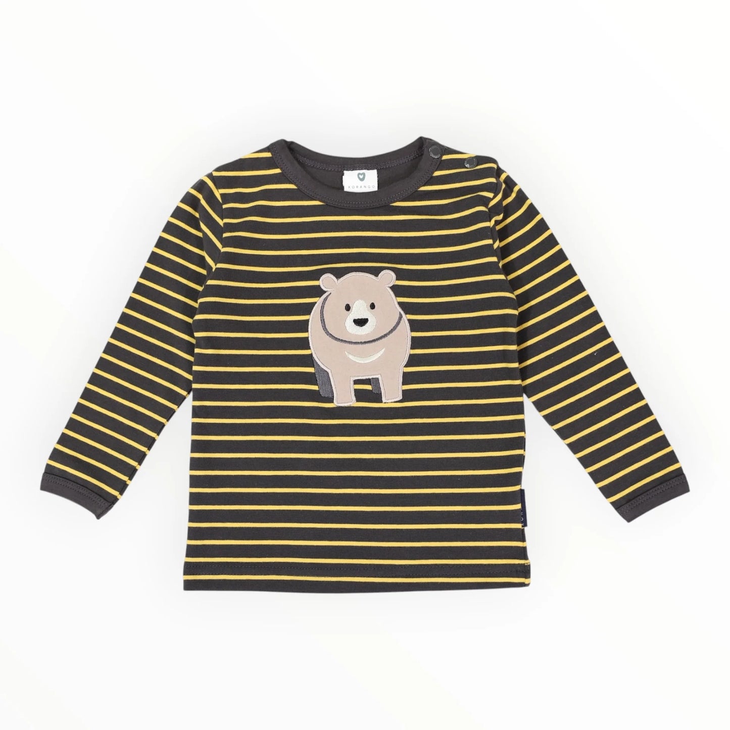 Bear Striped Top | Charcoal