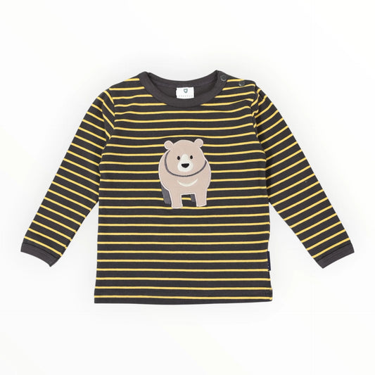 Bear Striped Top | Charcoal