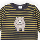 Bear Striped Top | Charcoal