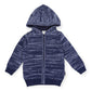 Fleck Knit Zip Jacket - Blue