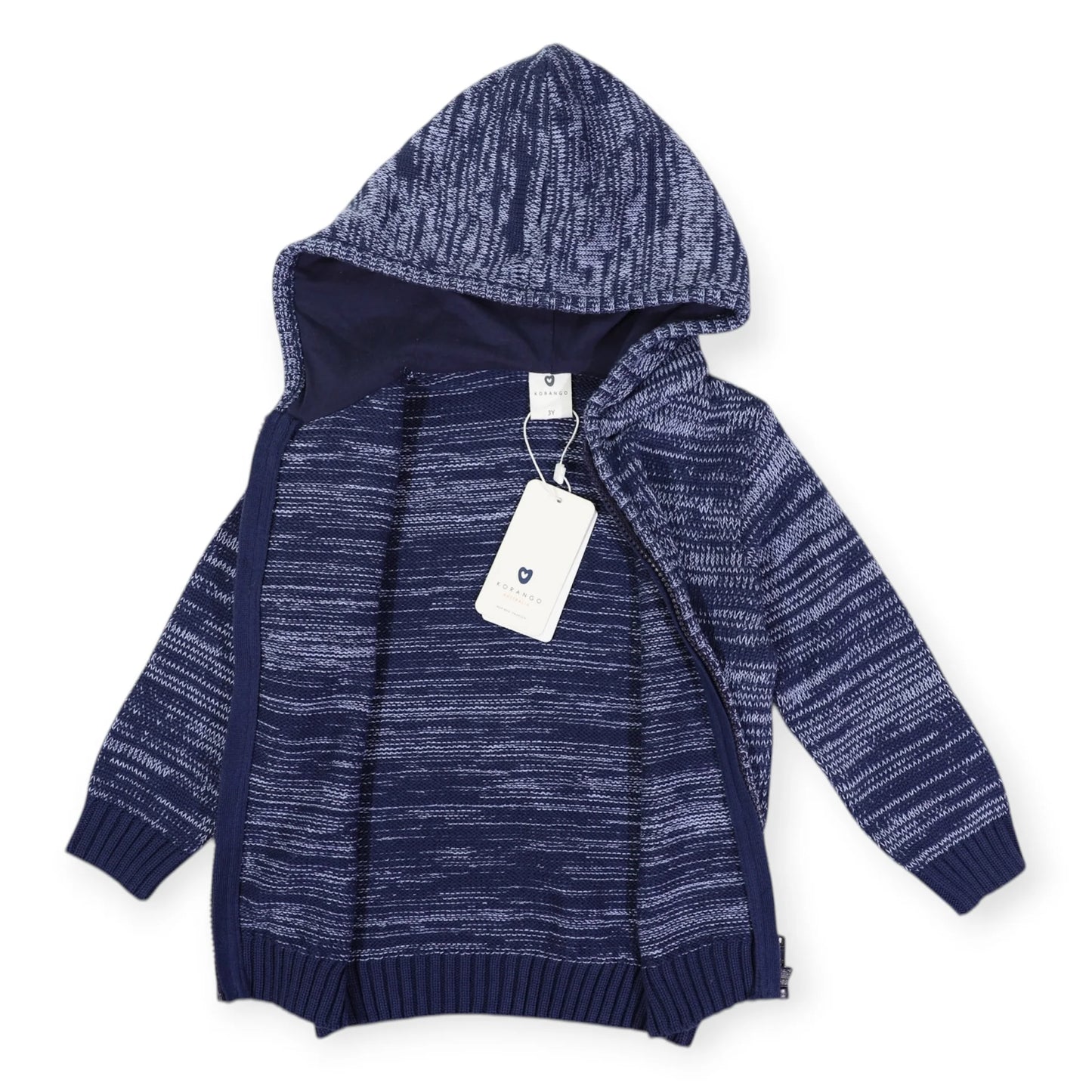 Fleck Knit Zip Jacket - Blue