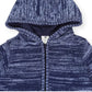 Fleck Knit Zip Jacket - Blue