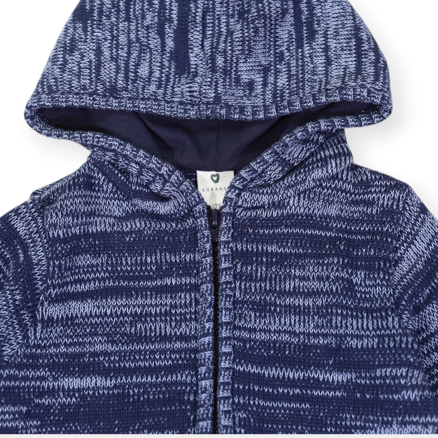 Fleck Knit Zip Jacket - Blue