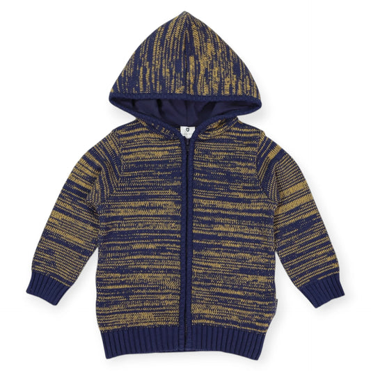 Fleck Knit Zip Jacket - Charcoal