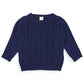 Classic Winter Cable Knit Sweater - Navy