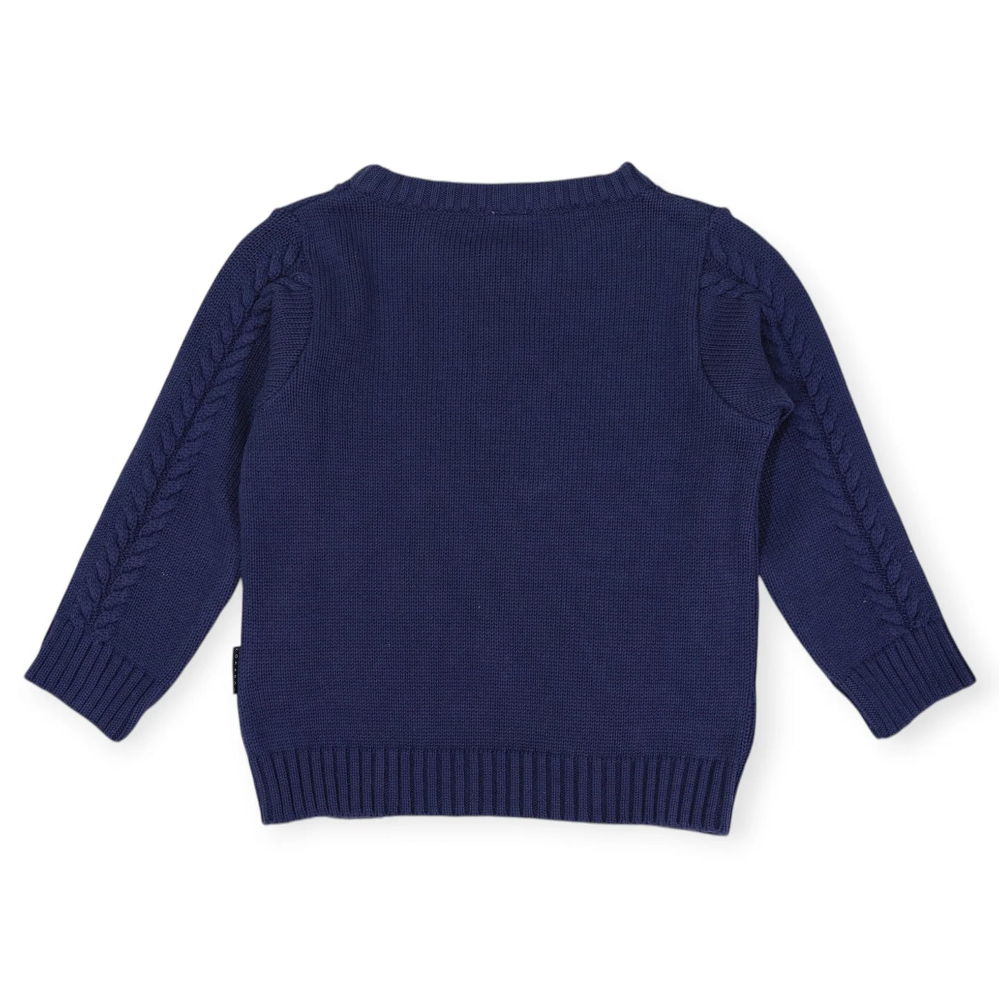 Classic Winter Cable Knit Sweater - Navy