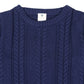 Classic Winter Cable Knit Sweater - Navy