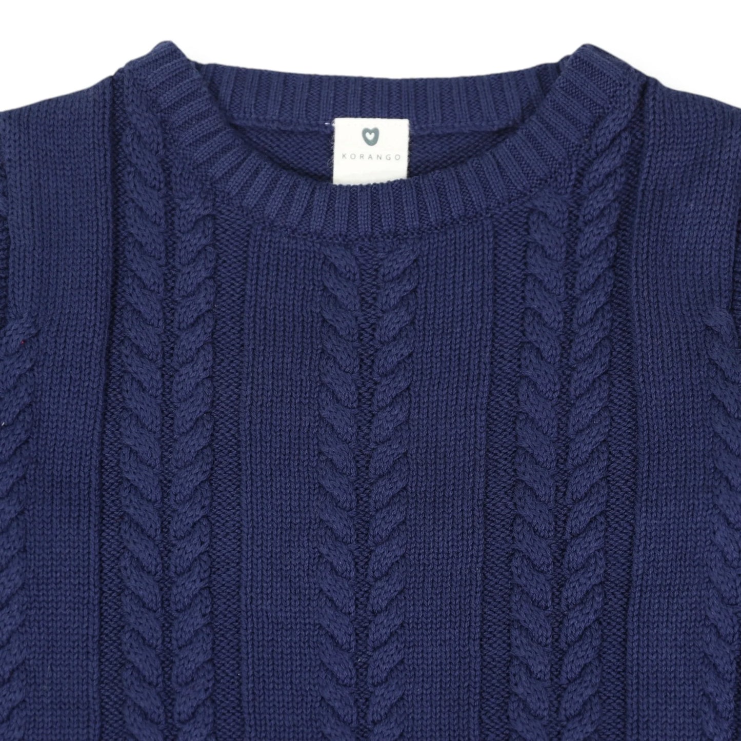 Classic Winter Cable Knit Sweater - Navy