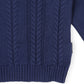 Classic Winter Cable Knit Sweater - Navy